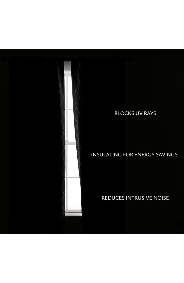 Jessica Simpson Lynee Geometric Satin Jacquard Blackout Curtains - 52" x 96", Alternate, color, 