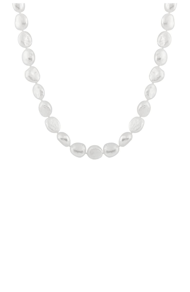 SPLENDID PEARLS Baroque Grey 12-13mm Freshwater Pearl Necklace, Main, color, Gray