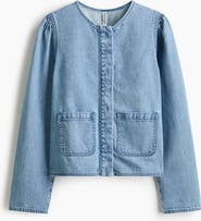 H&M Puff-sleeved Denim Jacket