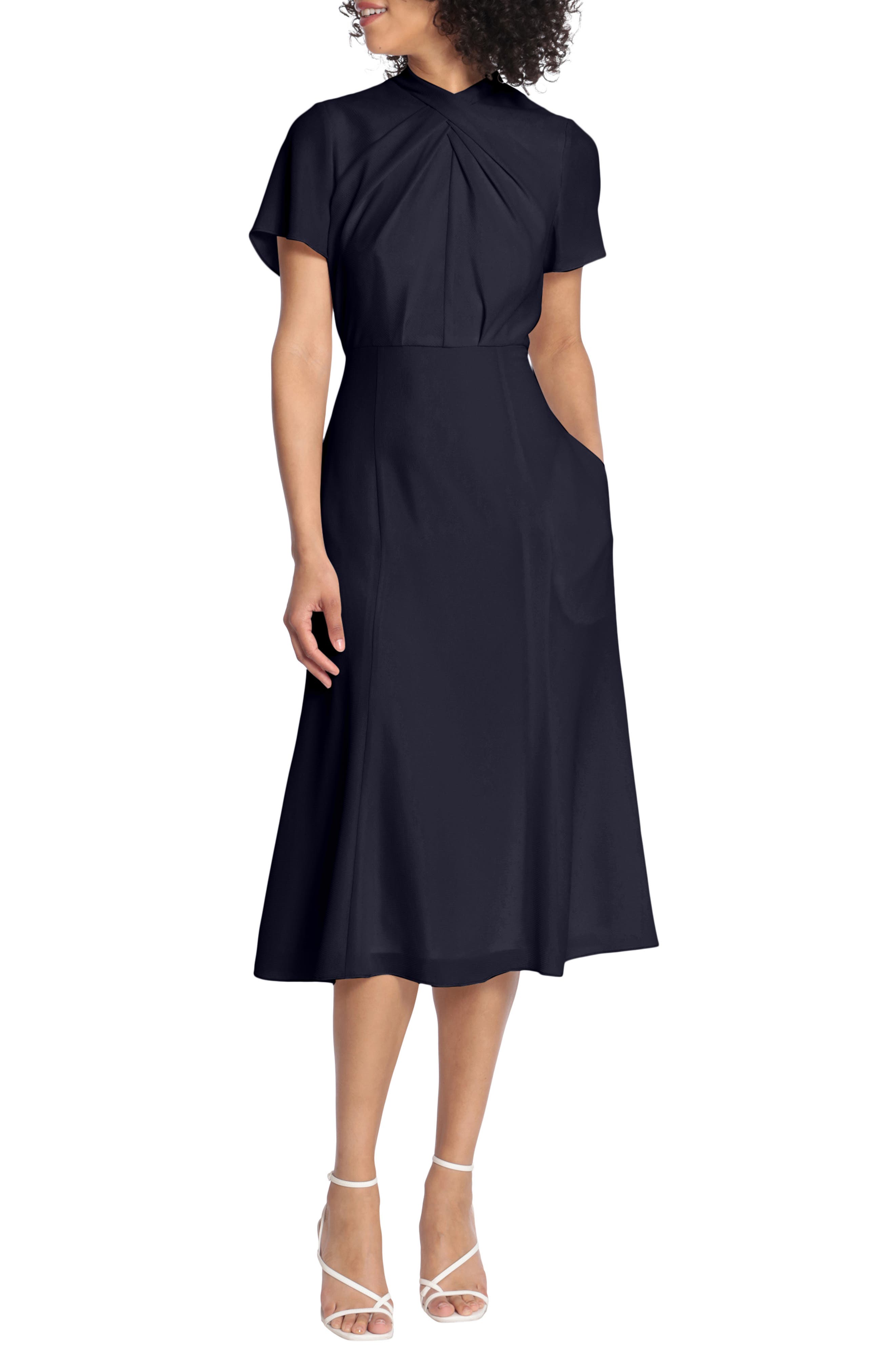 Short Sleeve Fit & Flare Midi Dress