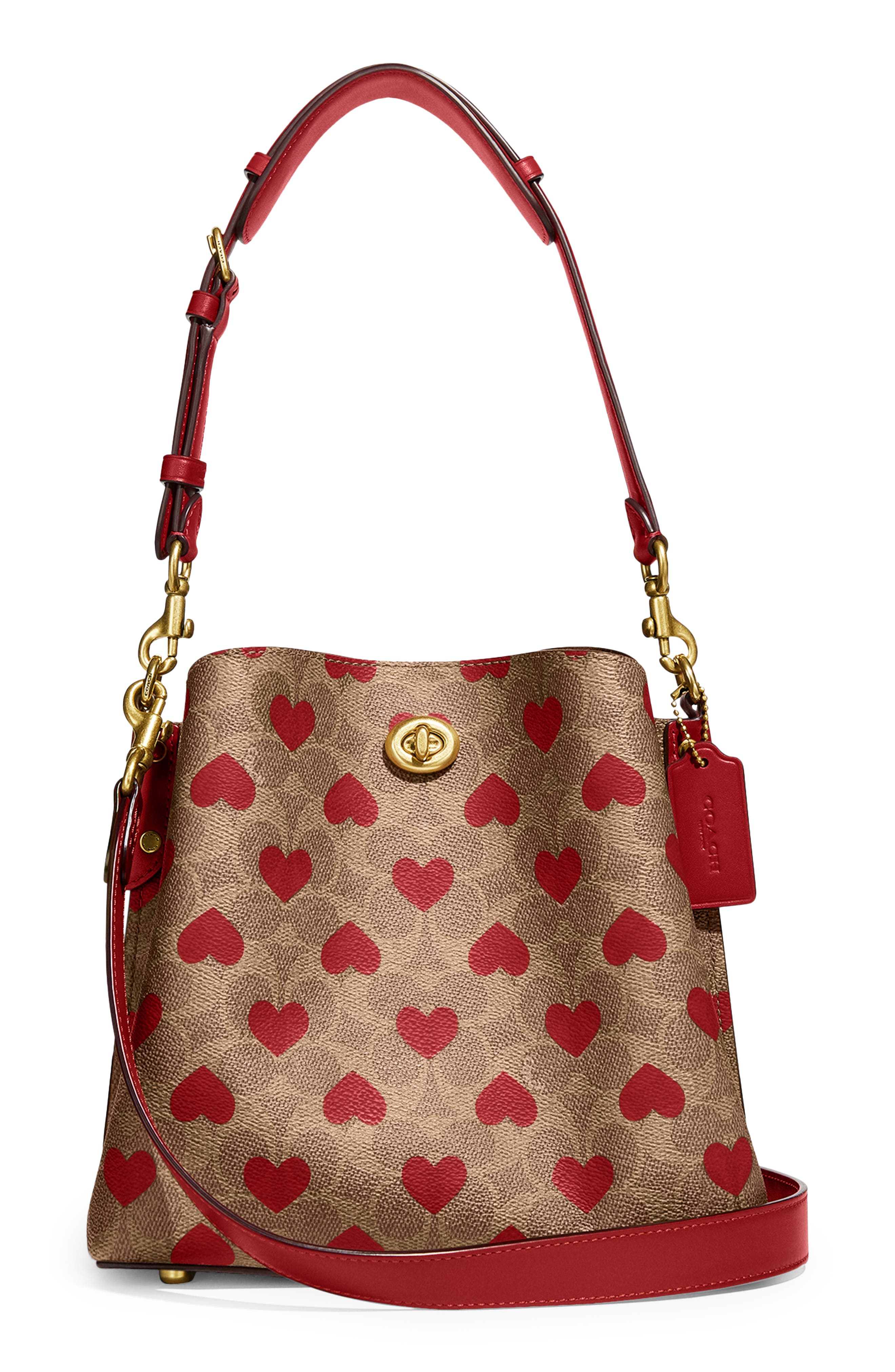 COACH Signature Coated Canvas & Hearts Crossbody Bag, Main, color, 