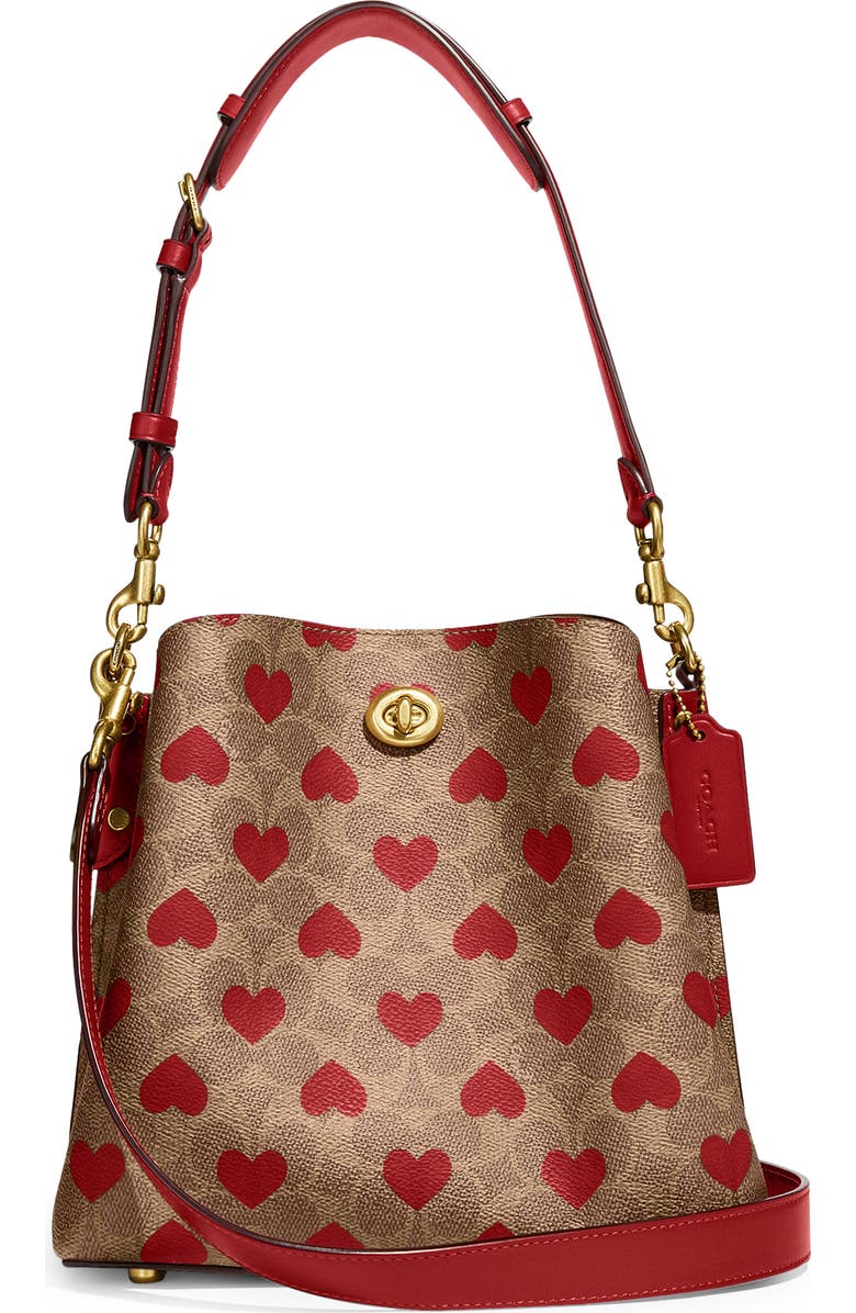 COACH Signature Coated Canvas & Hearts Crossbody Bag, Main, color,