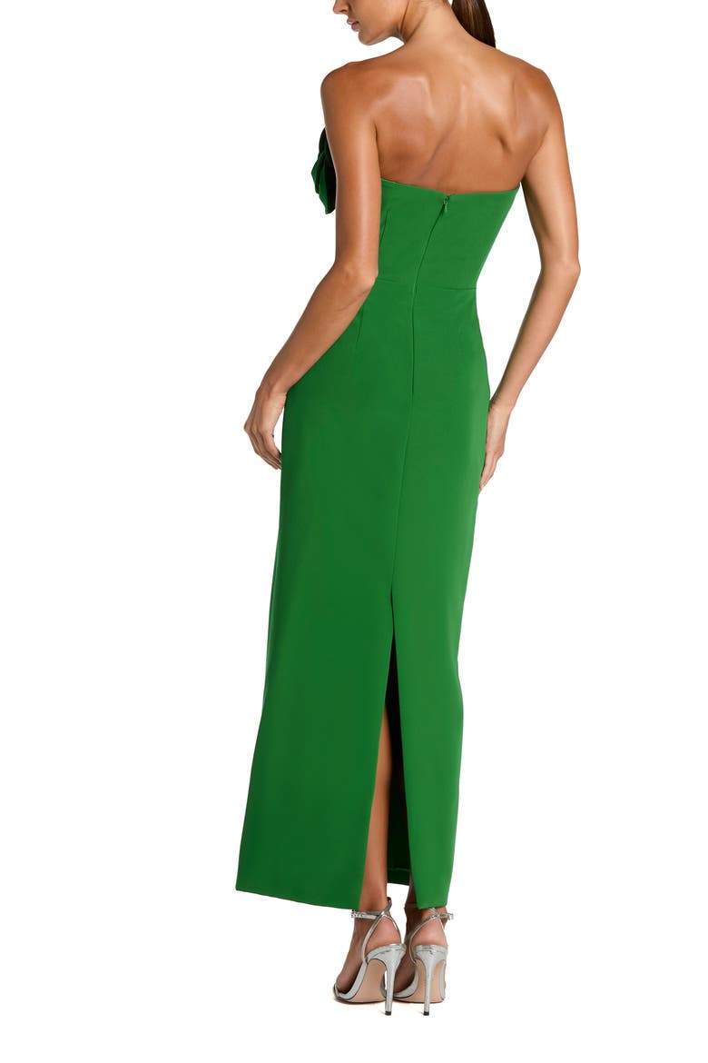Strapless Crepe Dress With 3D Flower Detail, Alternate, color, Spring Green