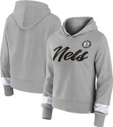 FANATICS Women's Fanatics Branded Heather Gray Brooklyn Nets Halftime Pullover Hoodie