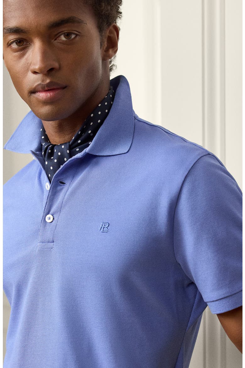 Embroidered Logo Cotton Piqué Polo, Alternate, color, PERIWINKLE