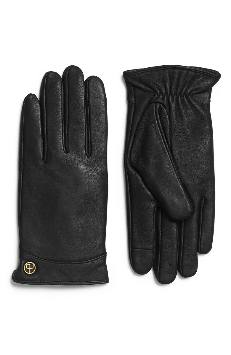 rag & bone Joni Cashmere Lined Leather Gloves, Main, color, Black