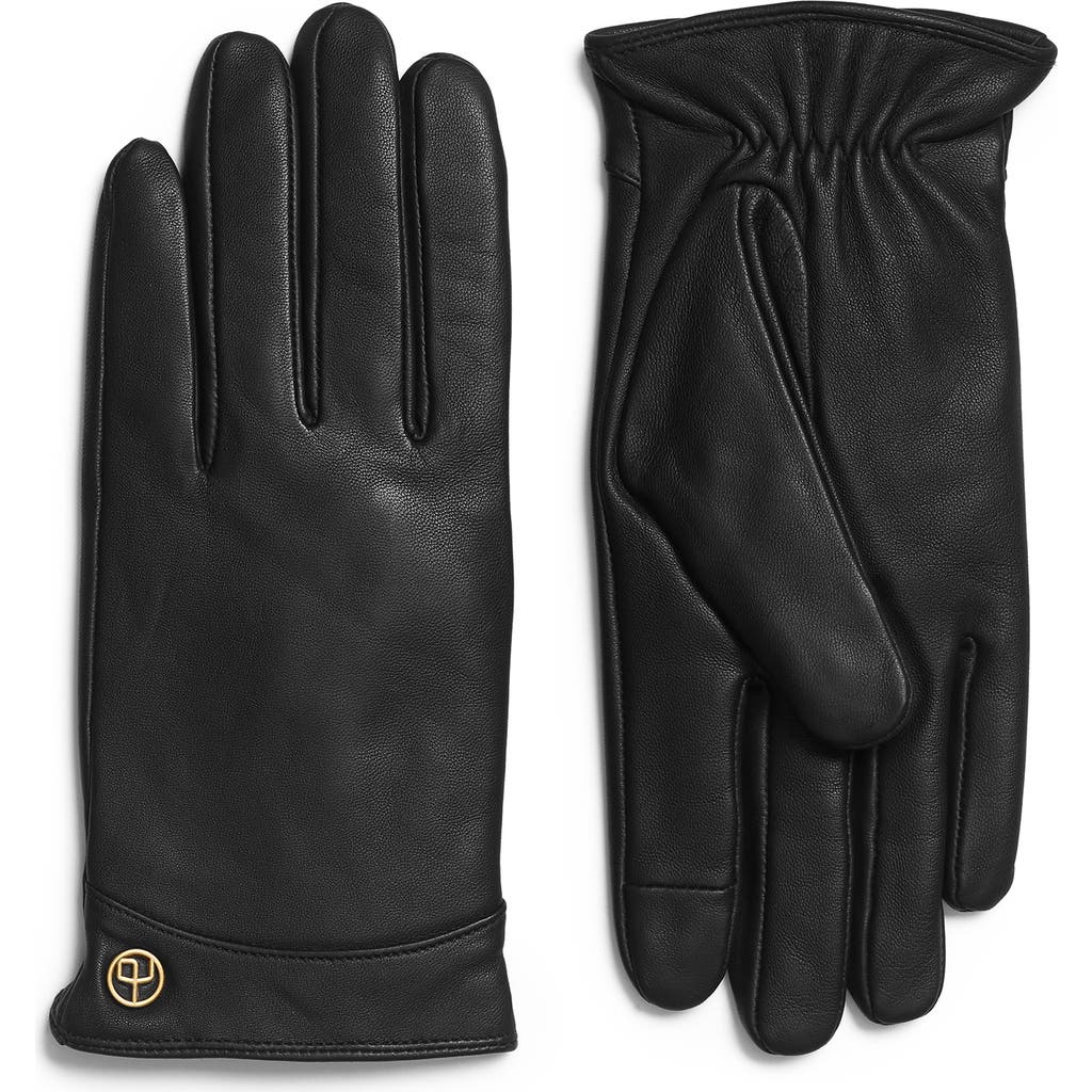 Rag & Bone Joni Cashmere Lined Leather Gloves In Black