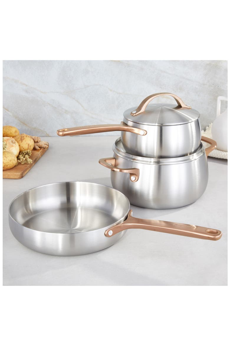 Belly Tri-Ply Stainless Steel 5-Piece Cookware Set, Alternate, color, WARM BLUSH