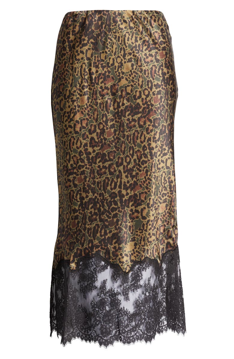 AllSaints Bridgette Lace Trim Tencel<sup>®</sup> Lyocell & Silk Midi Skirt, Alternate, color,