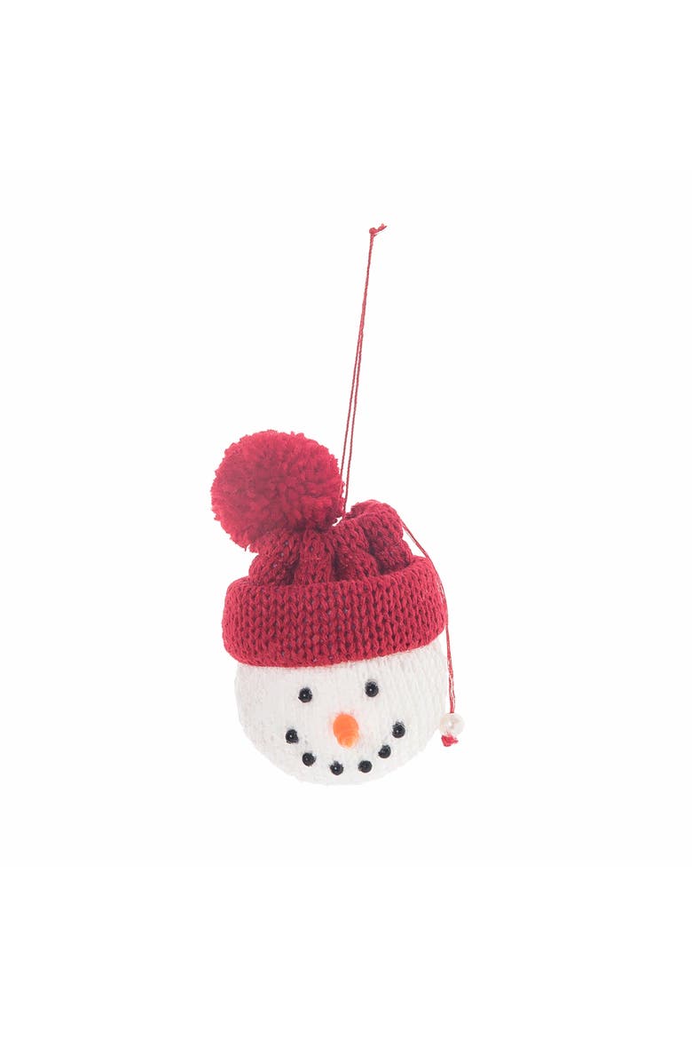 Knit Santa Head Christmas Tree Ornament, Main, color, White
