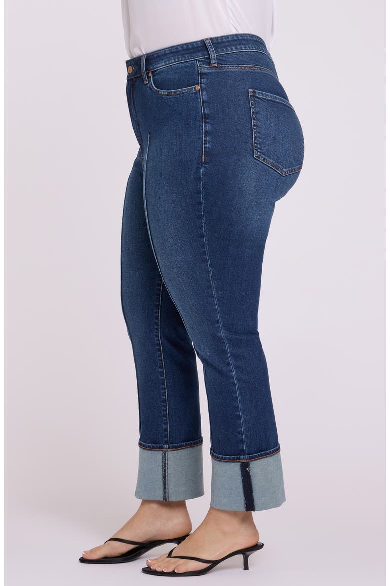 Marilyn Cuffed Pintuck Straight Leg Jeans, Alternate, color, SUNSET VILLA