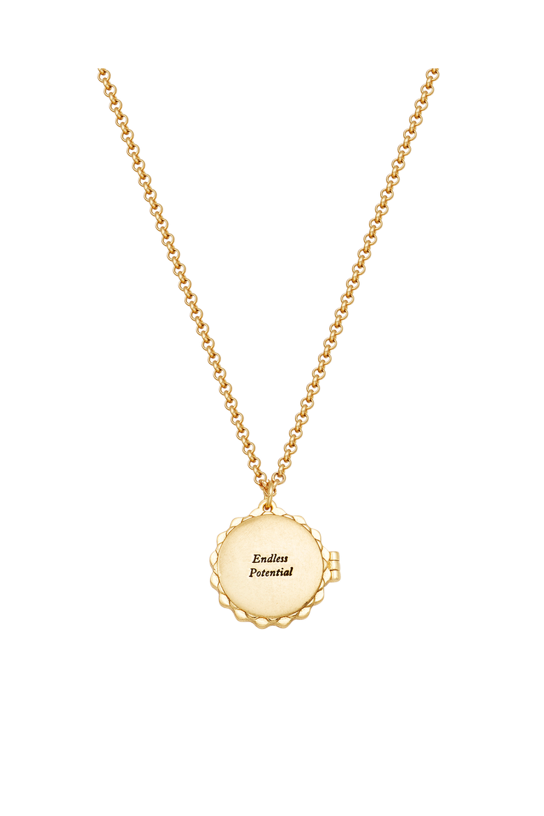 Ivy Blossom Locket Necklace, Alternate, color, Gold