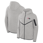 Nike Men's Nike Heather Gray New England Patriots Tech Fleece Raglan Full-Zip Windrunner Hoodie
