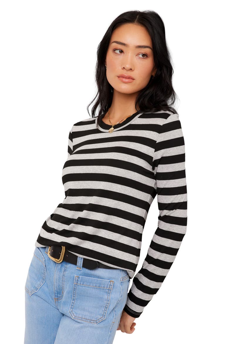 Stripe Crewneck Long Sleeve Top, Alternate, color, STRIPE