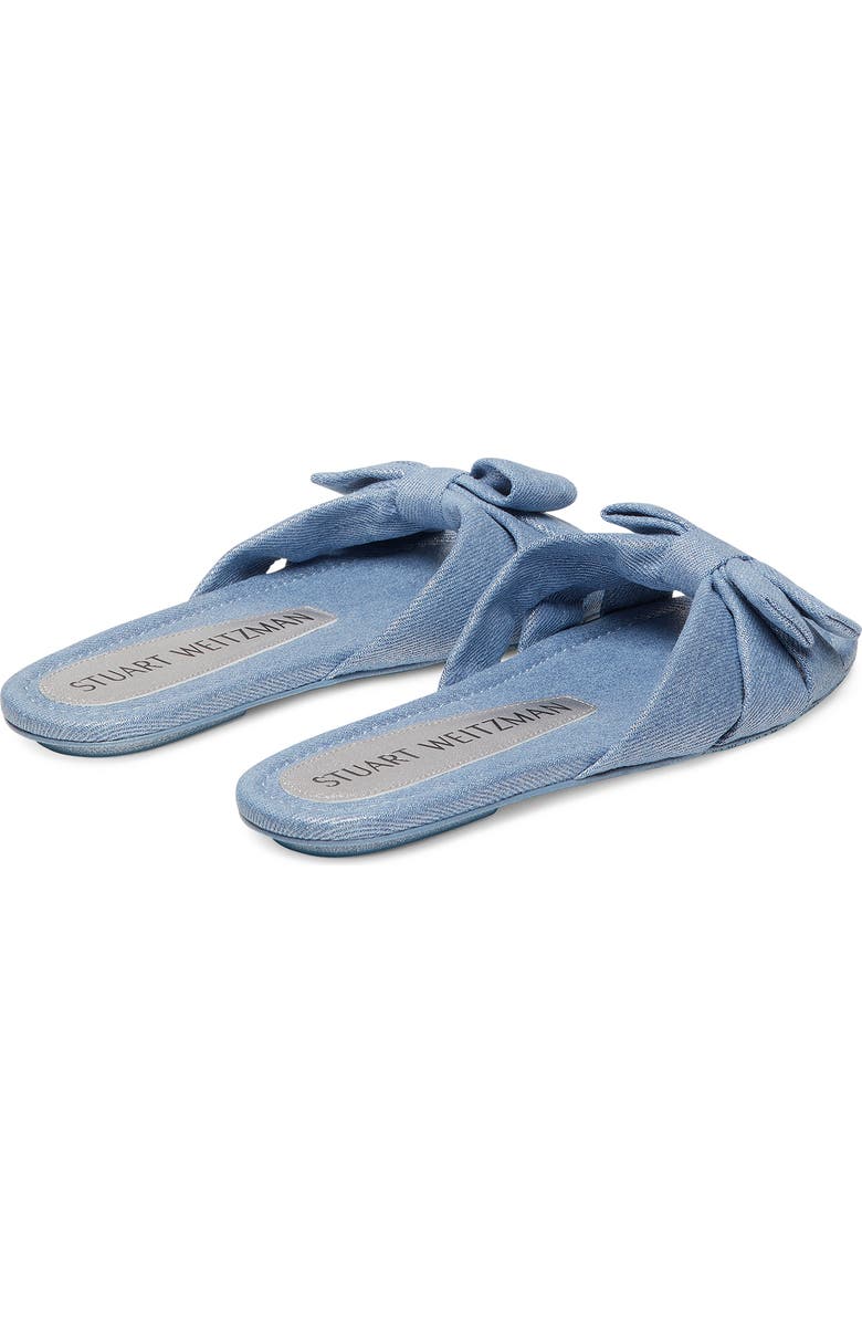 Stuart Weitzman Sofia Bow Slide Sandal, Alternate, color, Silver