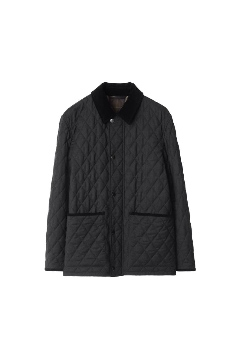 Burberry Quilted Wool Barn Jacket, Alternate, color, Charcoal Grey