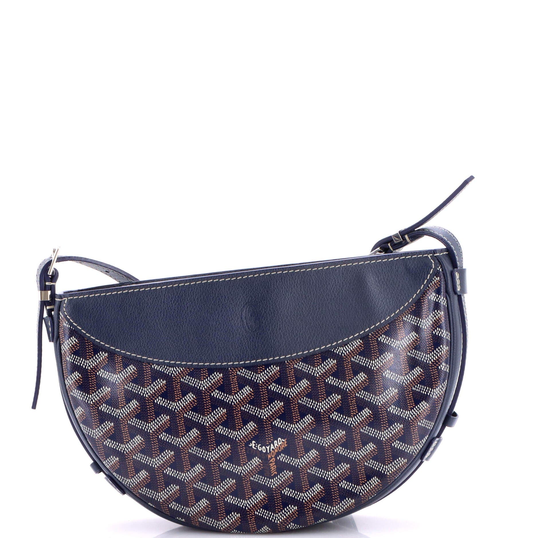 Hirondelle Shoulder Bag Coated Canvas and Leather, Main, color, Blue