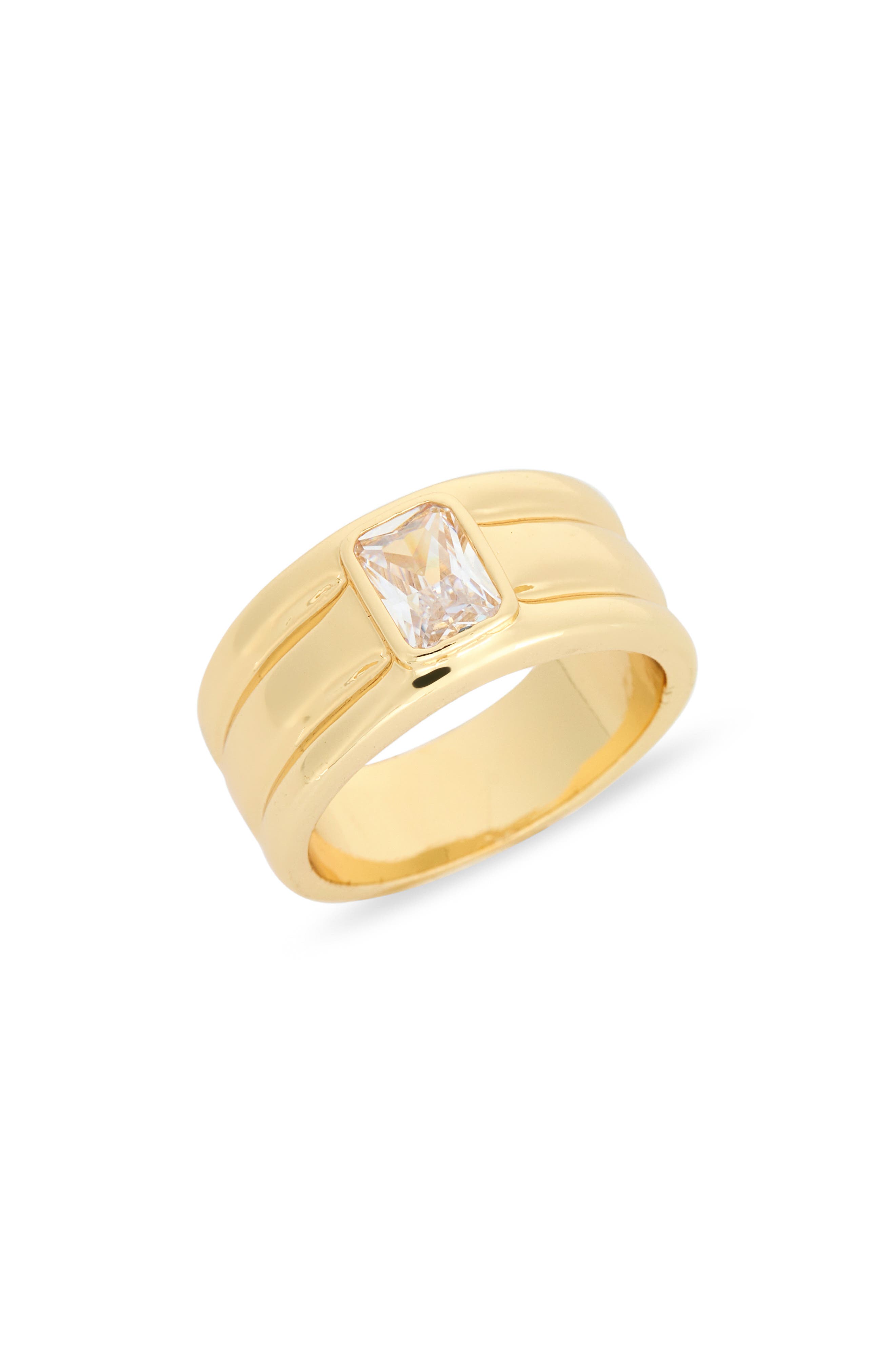 Cubic Zirconia Inset Ring