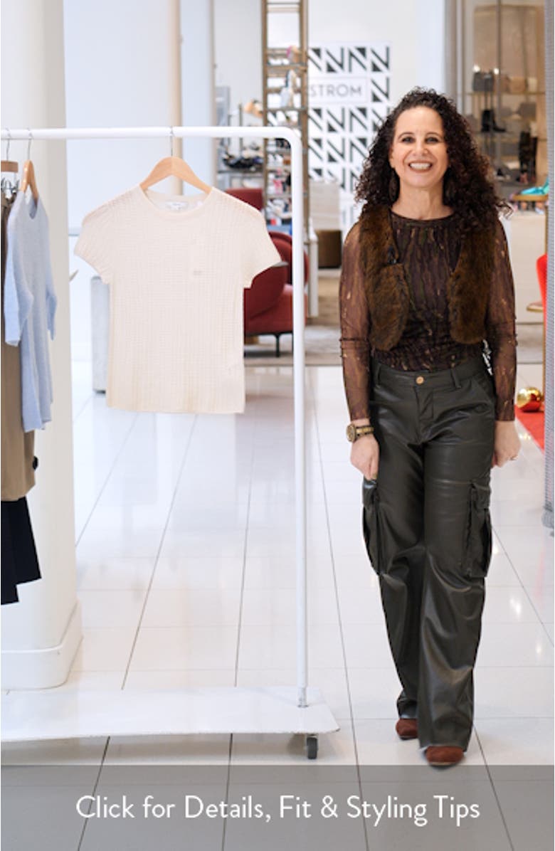 Waffle Stitch Short Sleeve Cashmere & Silk Sweater, sales video thumbnail