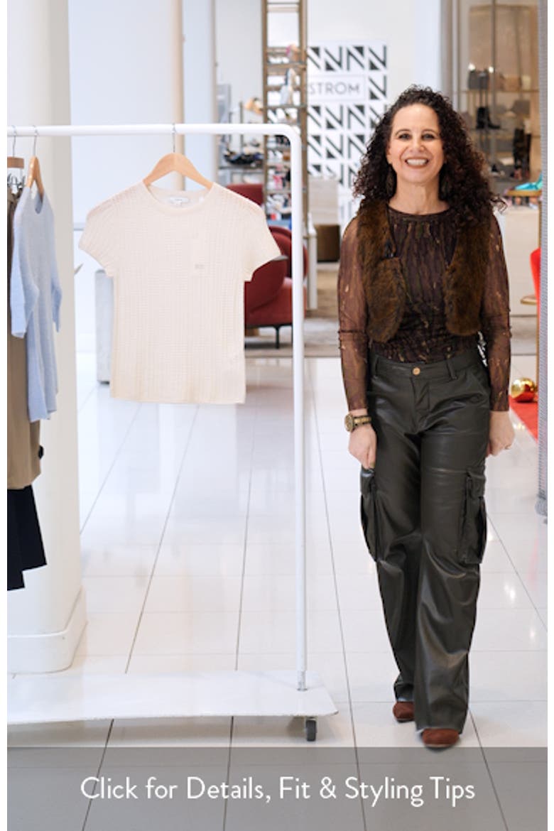 Waffle Stitch Short Sleeve Cashmere & Silk Sweater video