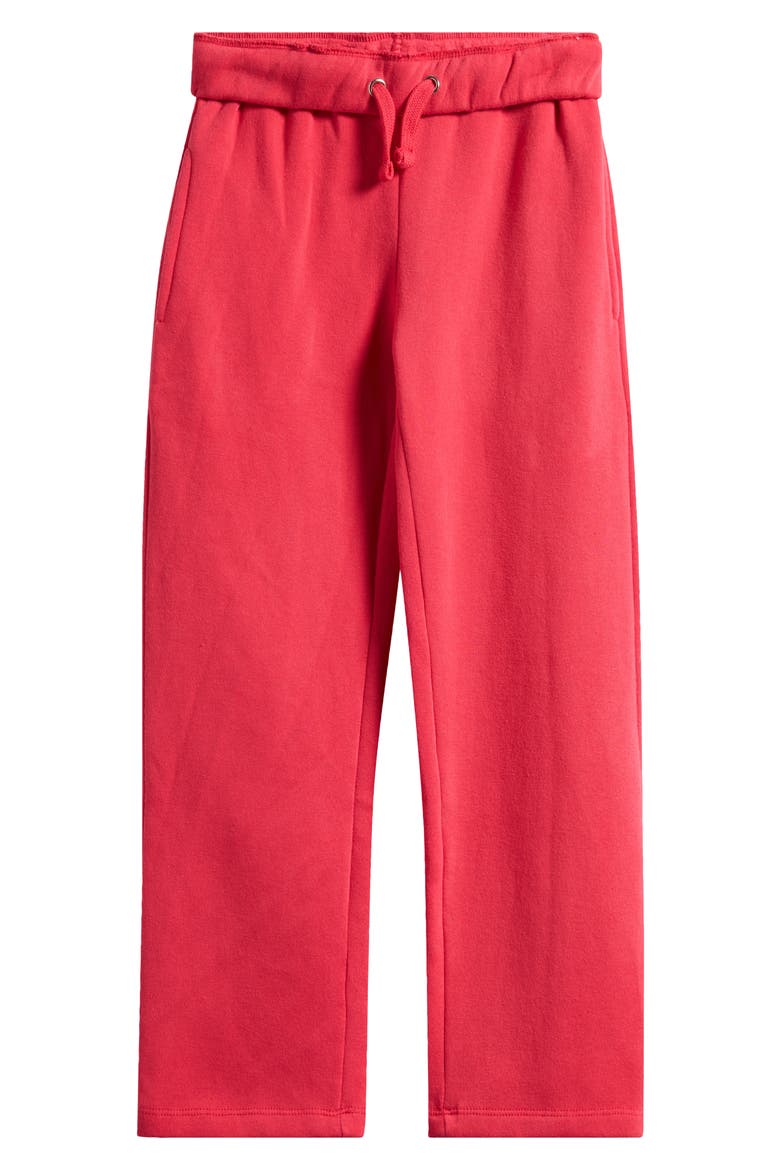Kids' Wide Leg Foldover Sweatpants, Main, color, CHERRY
