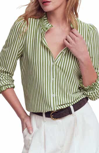 Effie Smocked Button-Up Shirt