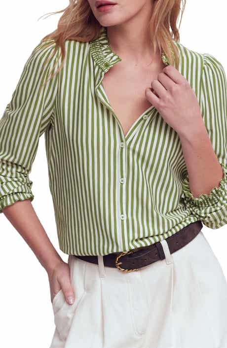 Effie Smocked Button-Up Shirt