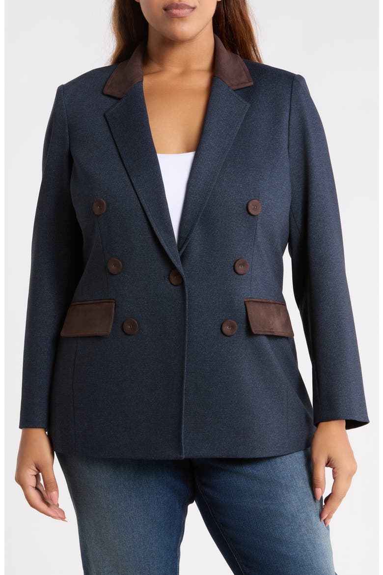 Notched Collar Blazer, Alternate, color, PACIFIC NAVY MULTI