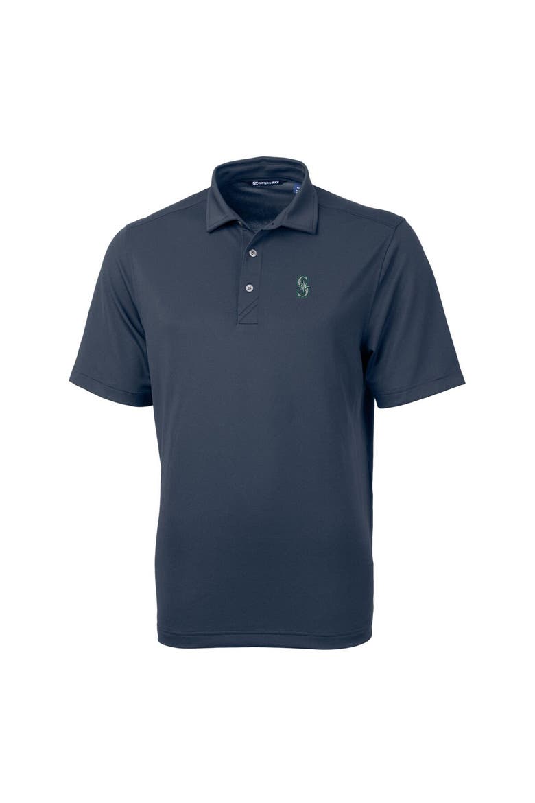 Men's Cutter & Buck  Navy Seattle Mariners Virtue Eco Pique Recycled Polo, Alternate, color, Navy