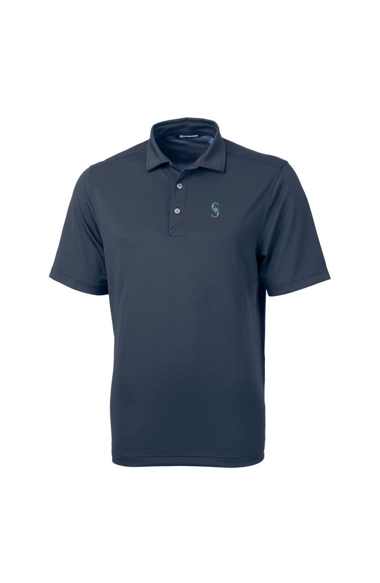 Cutter & Buck Men's Cutter & Buck  Navy Seattle Mariners Virtue Eco Pique Recycled Polo, Alternate, color, Navy