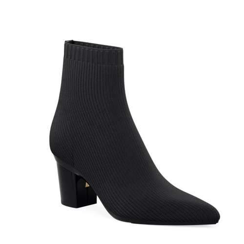 Pashion Footwear The Bootie 3" Block Heel In Coal Knit