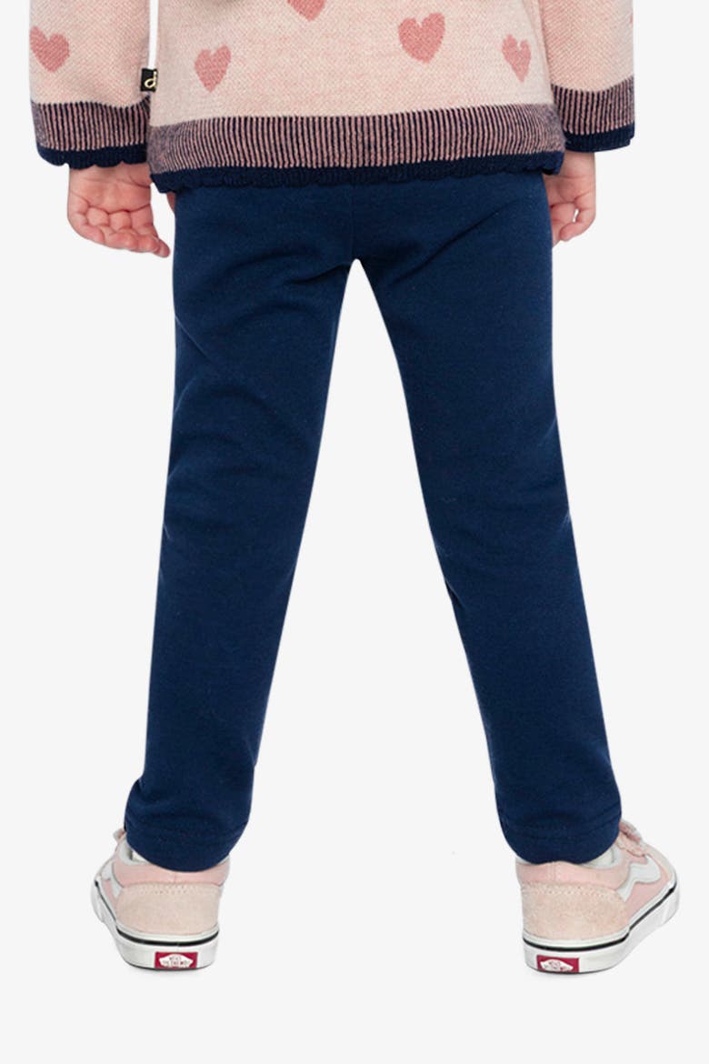 Brushed Jersey Heart Appliqué Elastic Waist Leggings, Alternate, color, Royal Blue and Pink