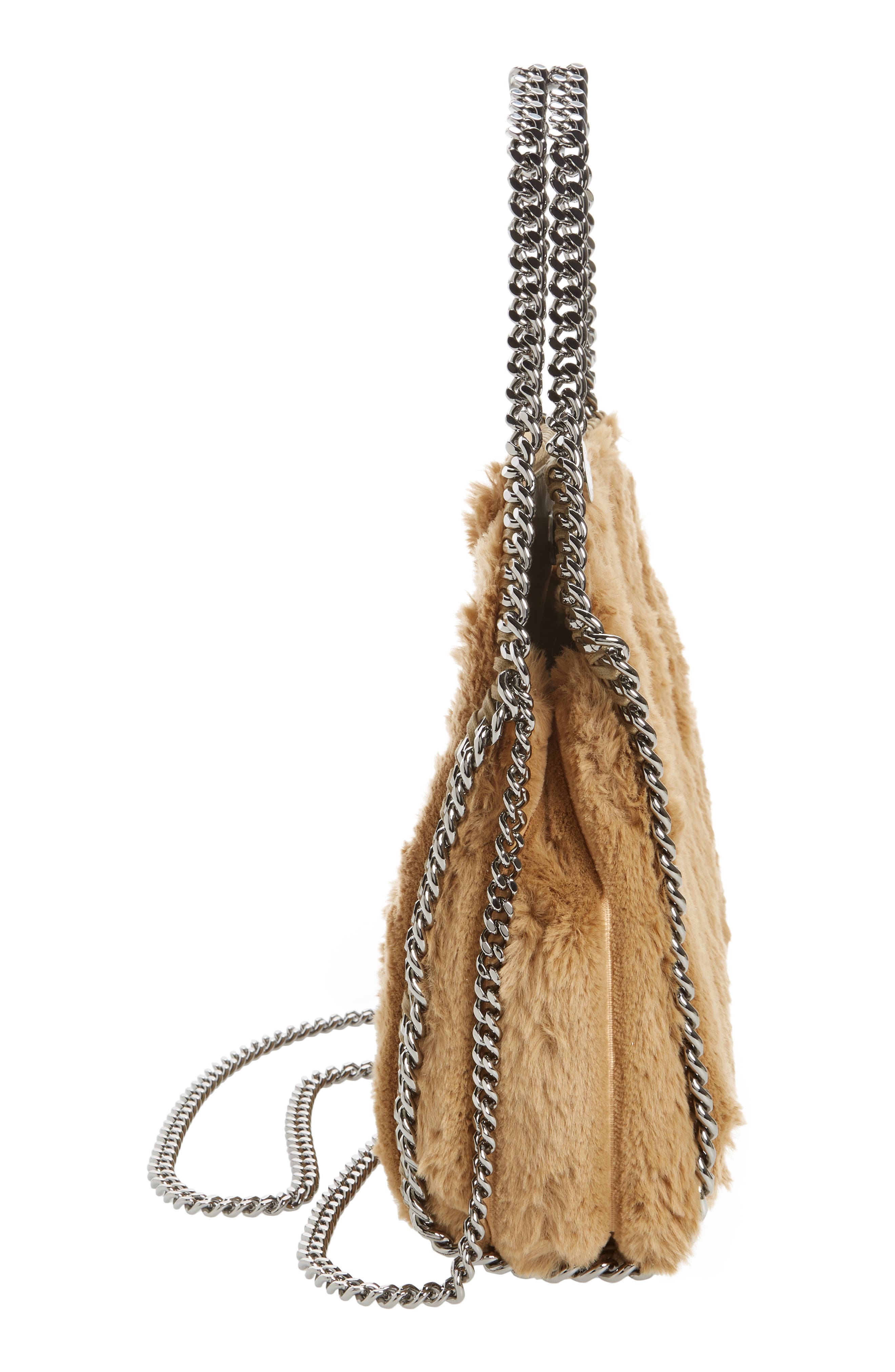 Stella McCartney Mini Falabella Faux Fur Tote, Alternate, color, 