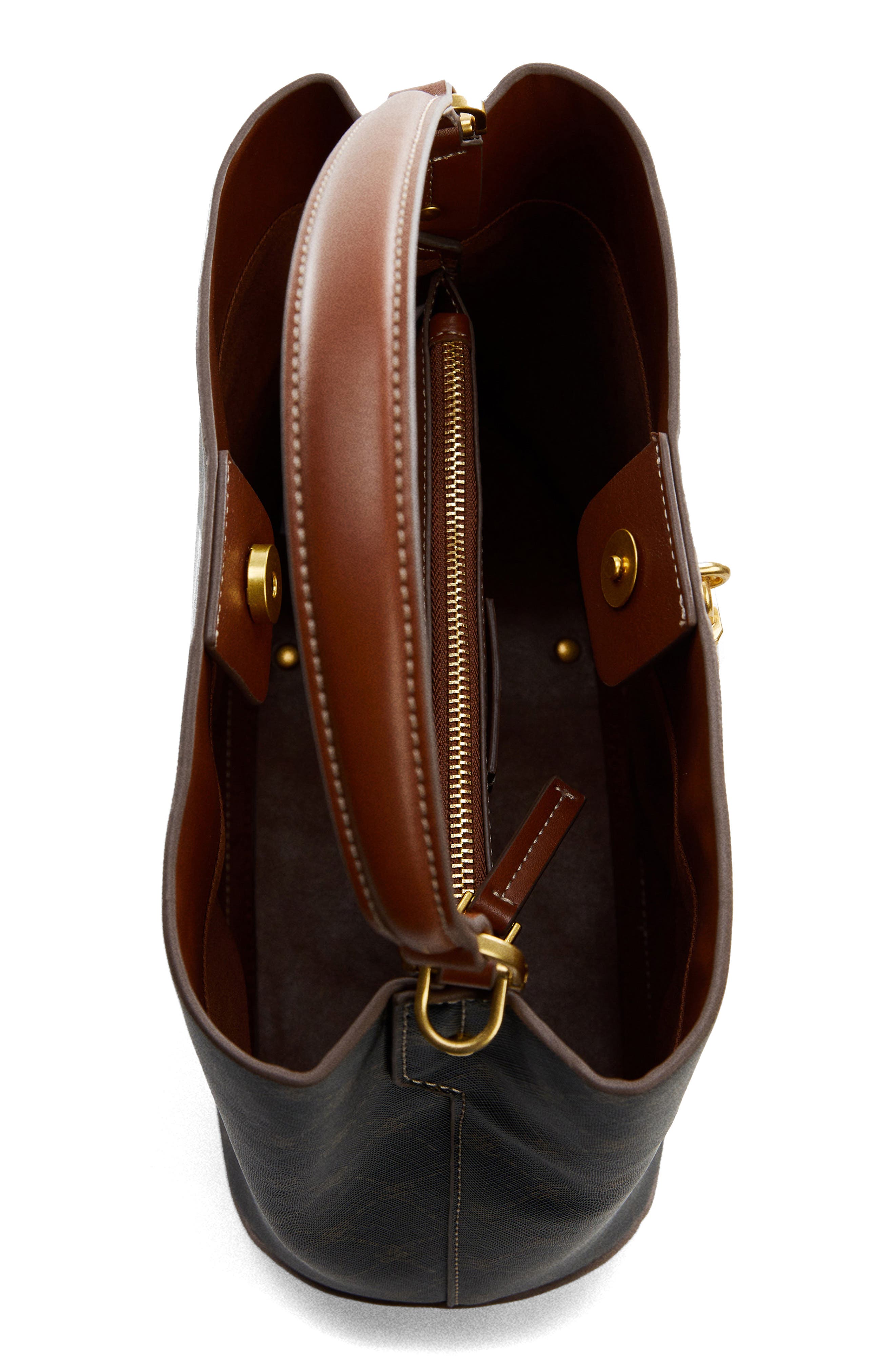 MANGO Monogram Faux Leather Shoulder Bag, Alternate, color, 