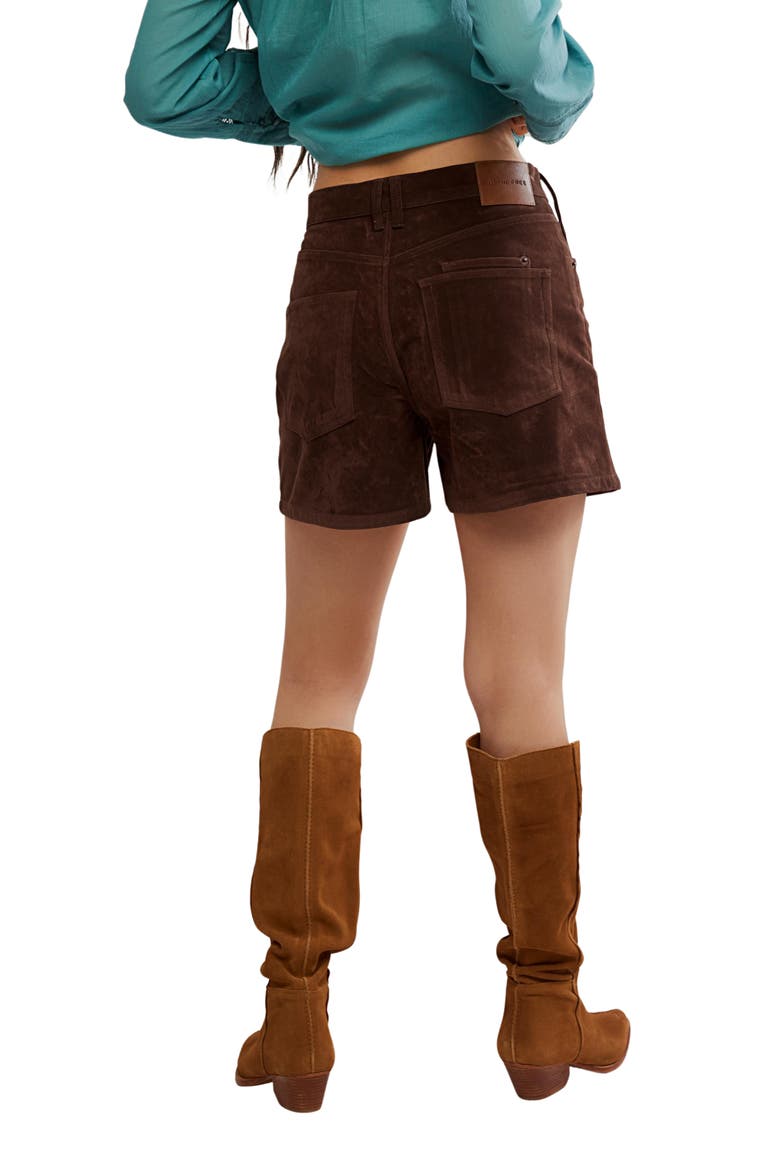 Tippi Faux Suede Shorts, Alternate, color, CHICORY COFFEE