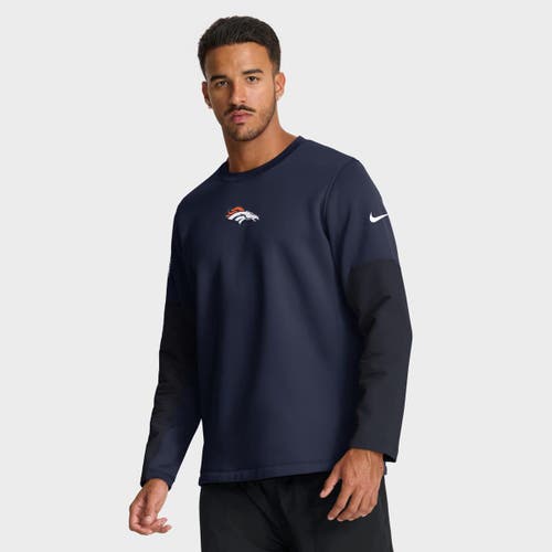 Nike Navy Denver Broncos Sideline Scripted To Win Performance Long Sleeve T-shirt In Blue