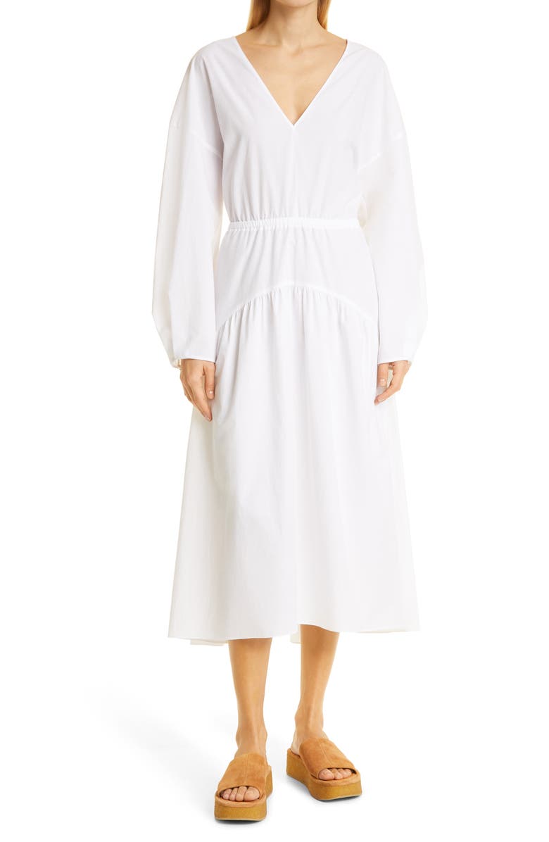 Vince Cutout Long Sleeve Cotton Dress, Main, color, 