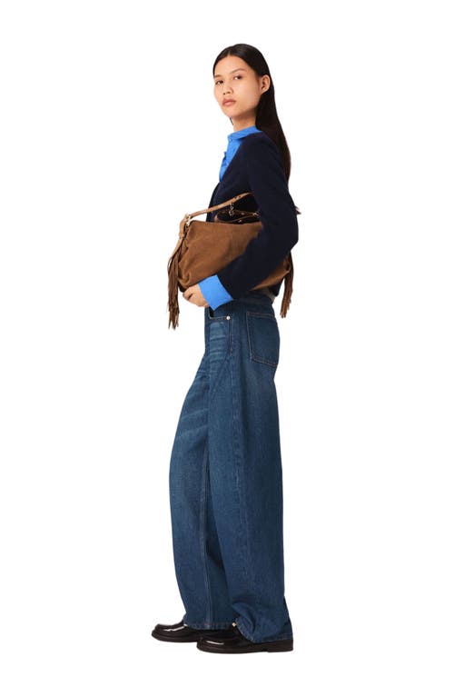 Maje Balloon Jeans With Martingale In Blue