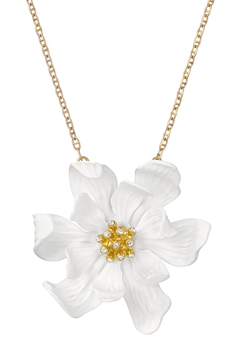 Fukany Furled Flower Enamel Pendant Necklace, Alternate, color, METALLIC GOLD