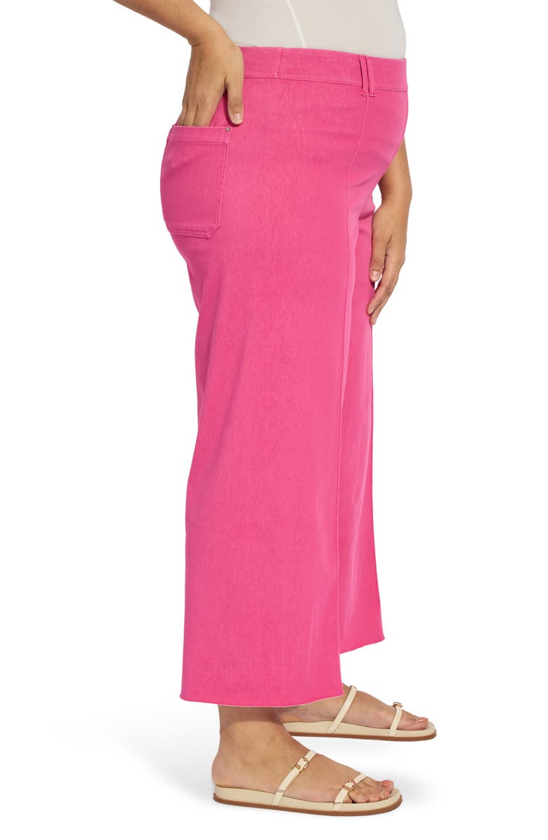 Lysse Erin Pintuck Pleat Wide Leg Jeans, Alternate, color, Hot Pink