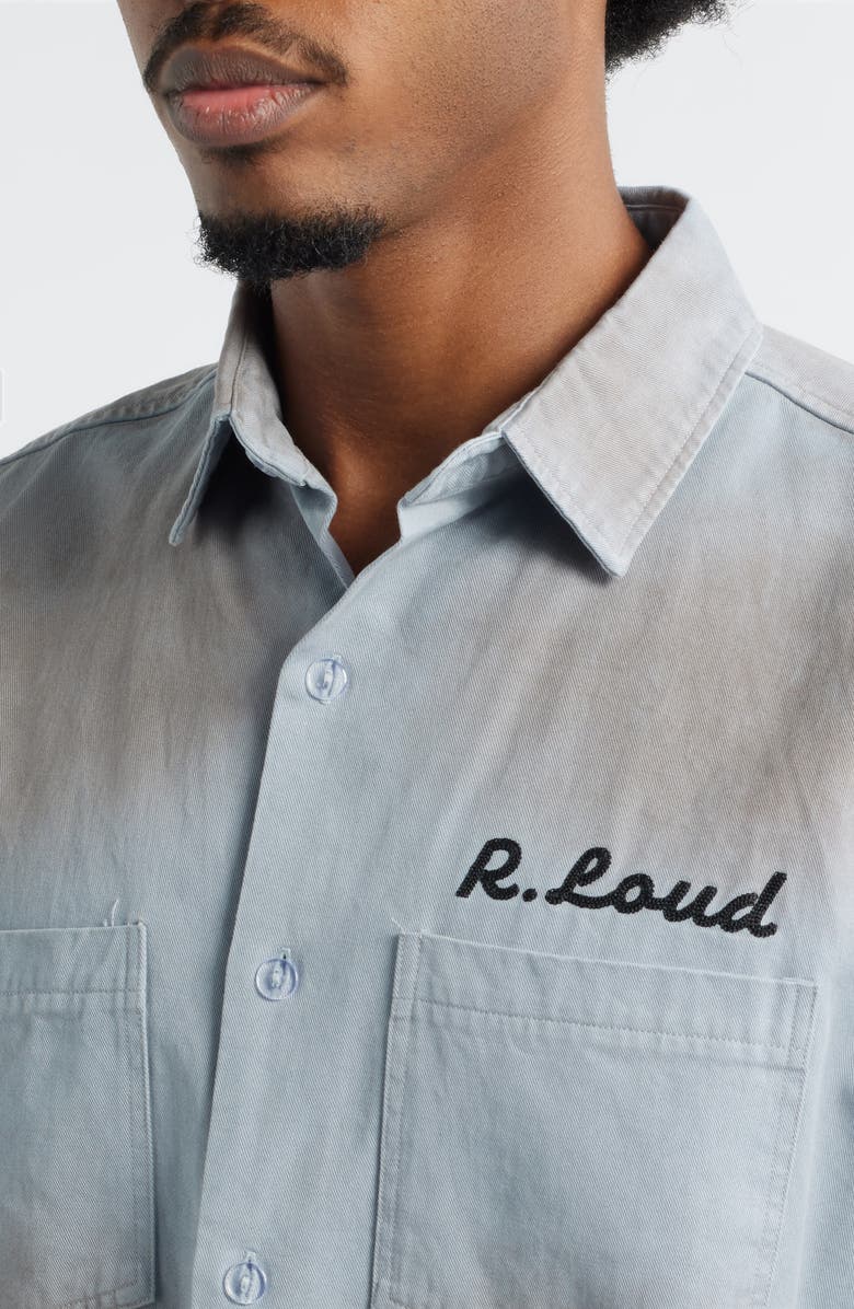 Rolling Loud Loud Motors Distressed Work Shirt, Alternate, color, Blue
