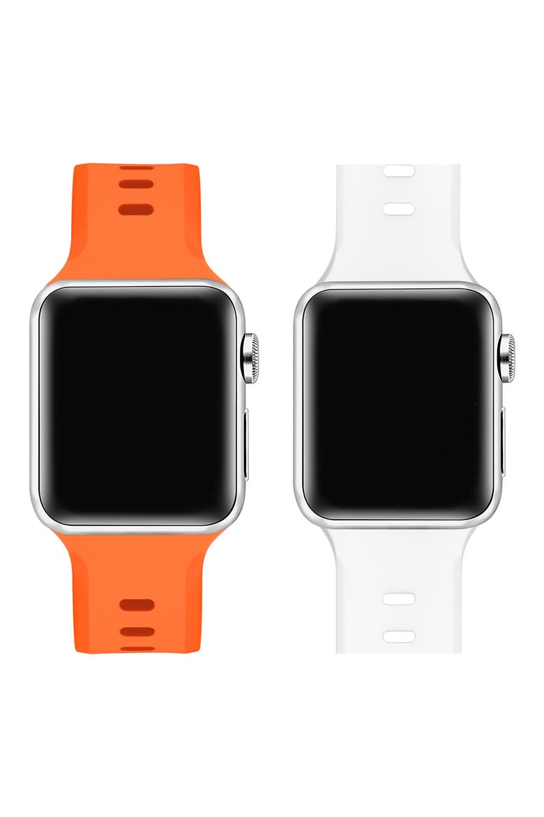 2-Pack Assorted Premium Silicone Apple Watch® Watchbands, Alternate, color, ORANGE MULTI