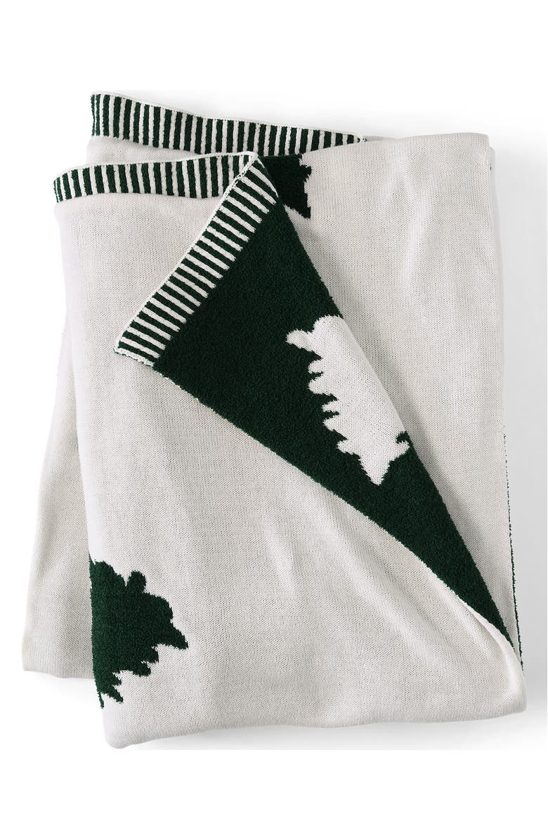 Lands' End Novelty Throw Blanket, Alternate, color, Trees/Pine Valley