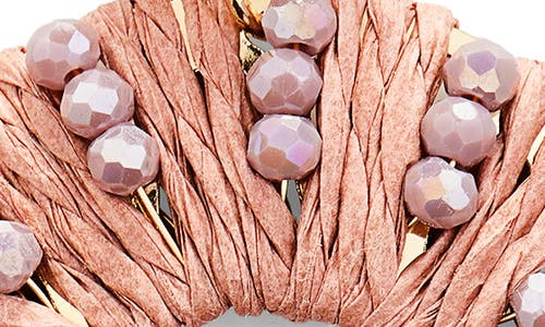 Tasha Raffia Wrap Drop Earrings In Raspberry