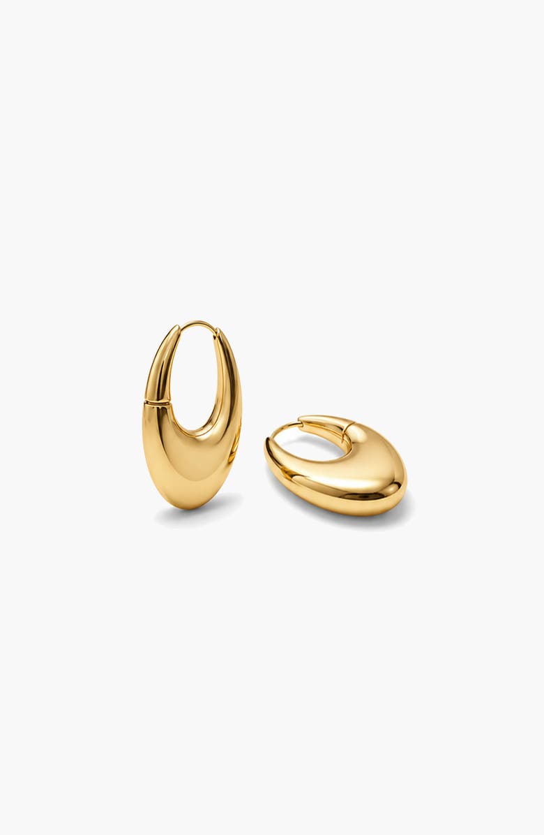 YOJ Eclipse Midi Hoops in Gold, Alternate, color, Gold