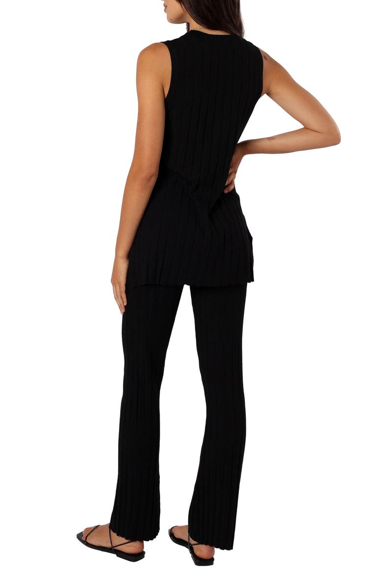 Silvie Wide Rib Sweater Tank & Straight Leg Pants Set, Alternate, color, BLACK