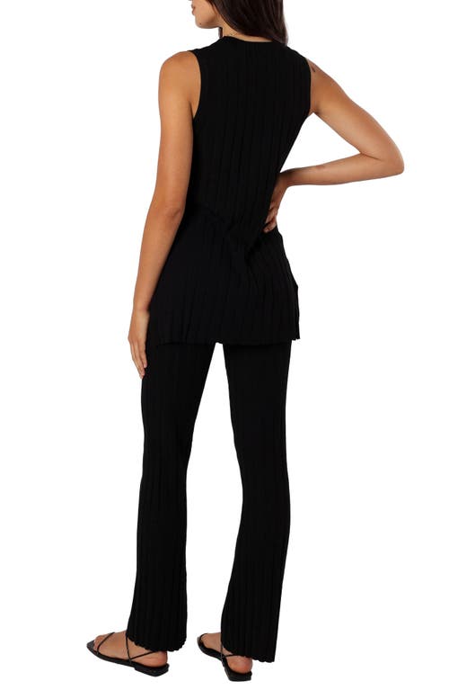 Petal And Pup Petal & Pup Silvie Wide Rib Sweater Tank & Straight Leg Pants Set In Black