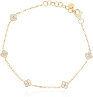 The Lovery Fine Jewelry Diamond Clover Station Bracelet