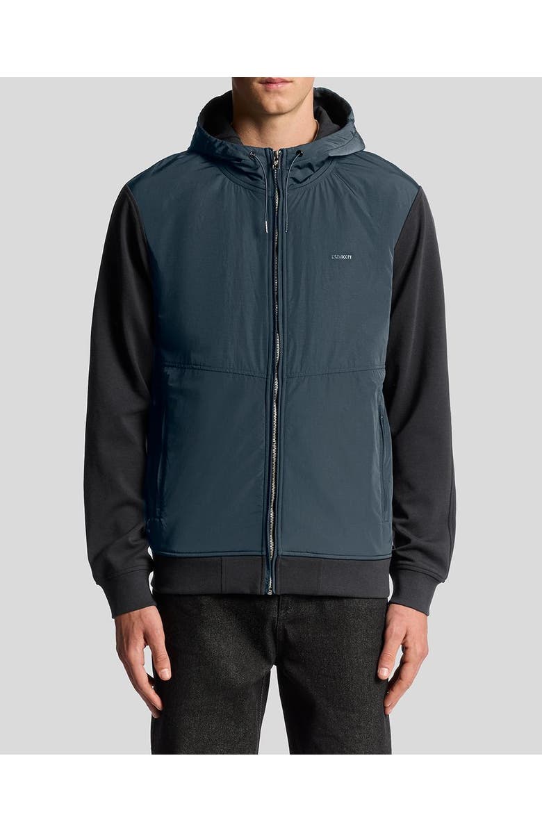 Lyle & Scott Half Raglan Hybrid Hoodie, Alternate, color, Dark Navy