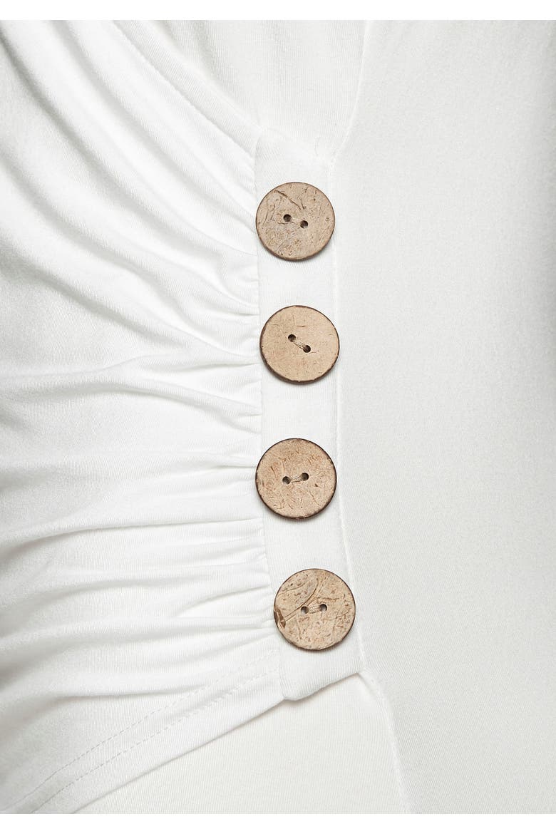 Side Button Wrap Look Top, Alternate, color, White